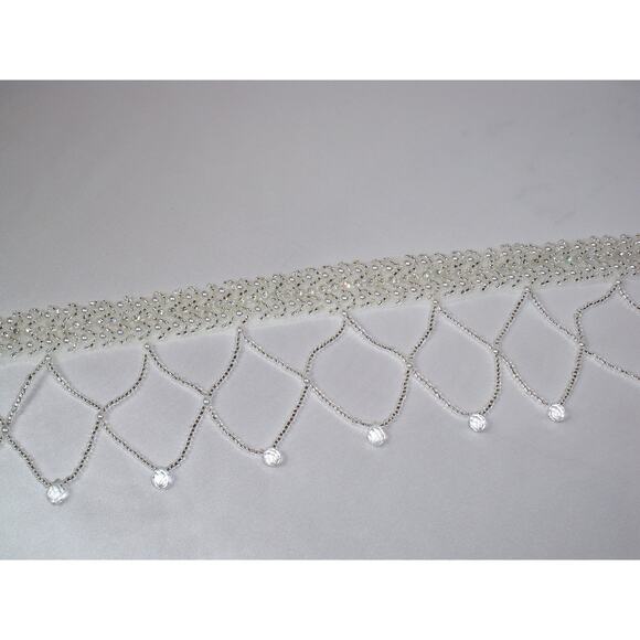 Beaded bridal belt crystal beaded sash dress belt beaded wedding dress sash - Picture 3 of 5